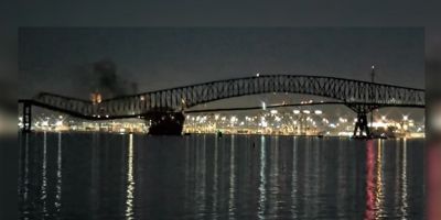 VÍDEO: ponte desaba após navio cargueiro bater contra a estrutura em Baltimore, nos EUA