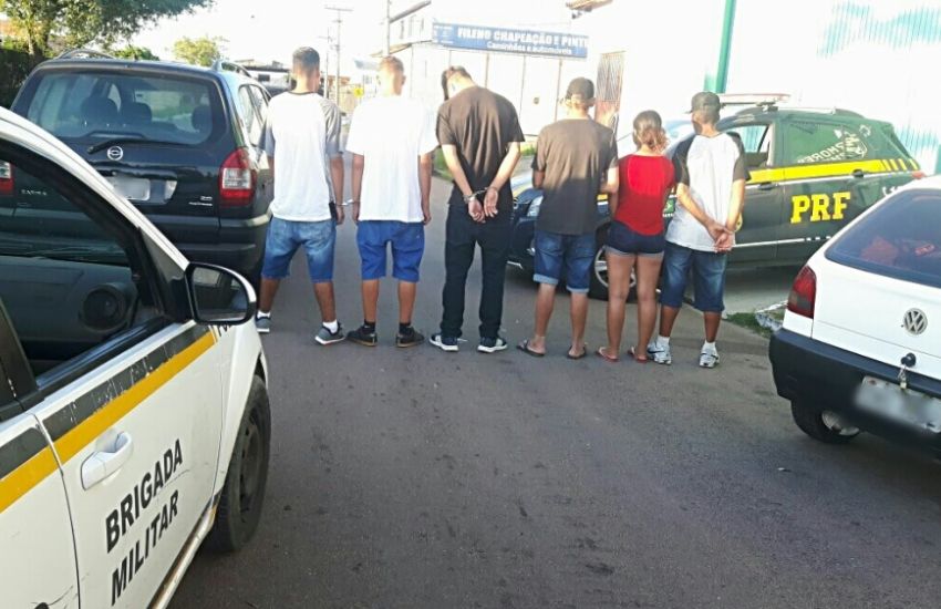 Seis pessoas com carro roubado e outro envolvido em assaltos são presas em Eldorado do Sul 
