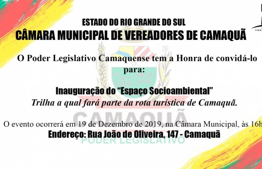 Trilha ecológica da Câmara de Vereadores de Camaquã será inaugurada 