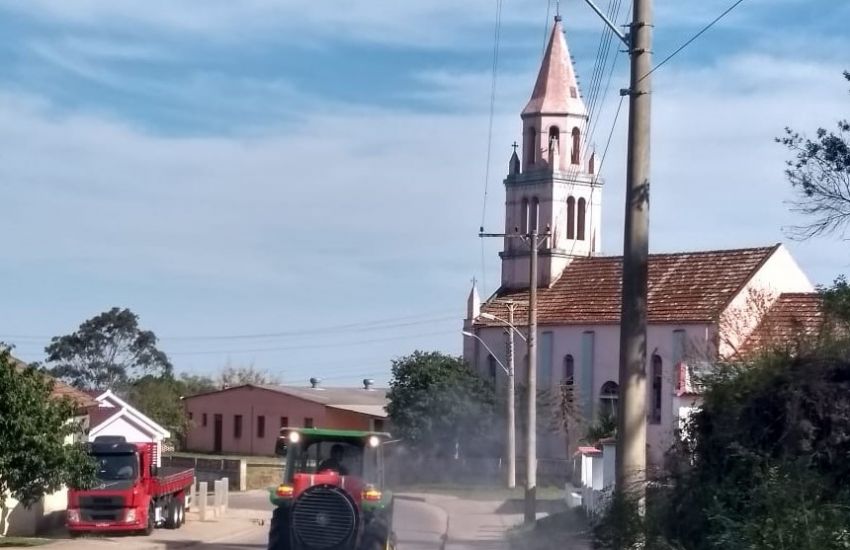Boqueirão, Boa Vista e Reserva passam por sanitização em São Lourenço do Sul 