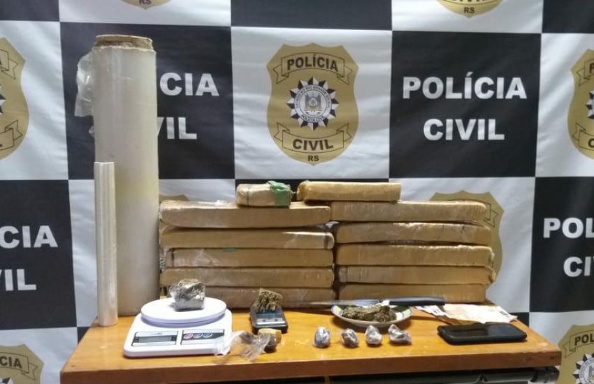 Polícia Civil prende homem com cerca de 10kg de drogas em Camaquã 