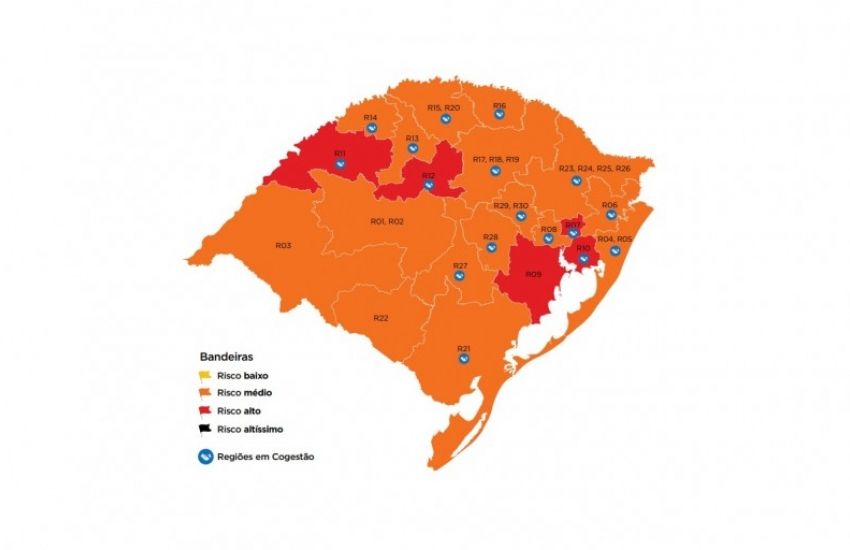 Bandeira vermelha: região de Camaquã é classificada em área de alto risco no mapa do Distanciamento Controlado 
