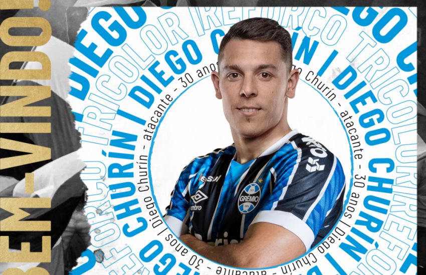 Grêmio oficializa a contratação do centroavante argentino Diego Churín 
