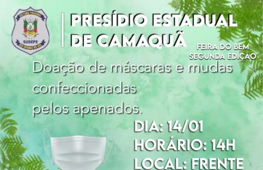  Presídio Estadual de Camaquã realiza doação de roupas, mudas e máscaras de proteção 