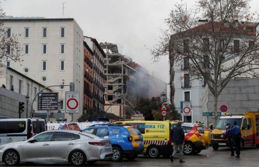 Explosão atinge um edifício no centro de Madri 