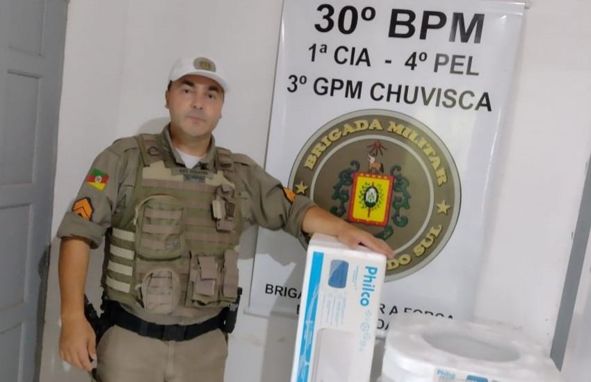 Brigada Militar de Chuvisca recebe doação de ar-condicionado 