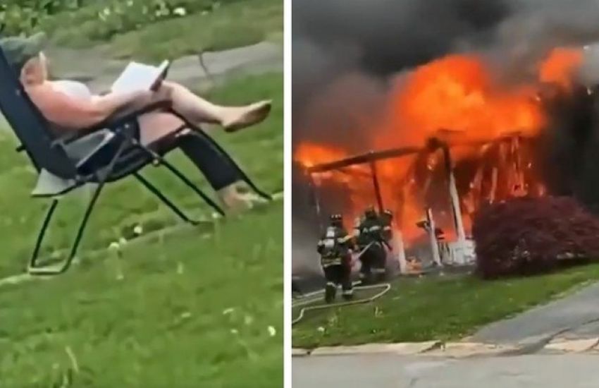 Mulher põe fogo em residência com outra pessoa dentro e senta para assistir 