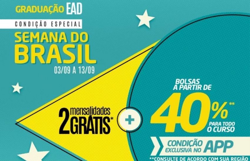 Aproveite as condições especiais na Semana do Brasil da Uniasselvi Polo Camaquã  