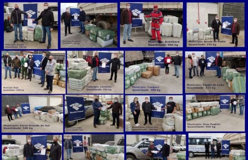 Receita Federal em Pelotas e Bagé destinam 14,4 mil quilos de roupas para atender Campanha do Agasalho de 22 municípios da zona sul 