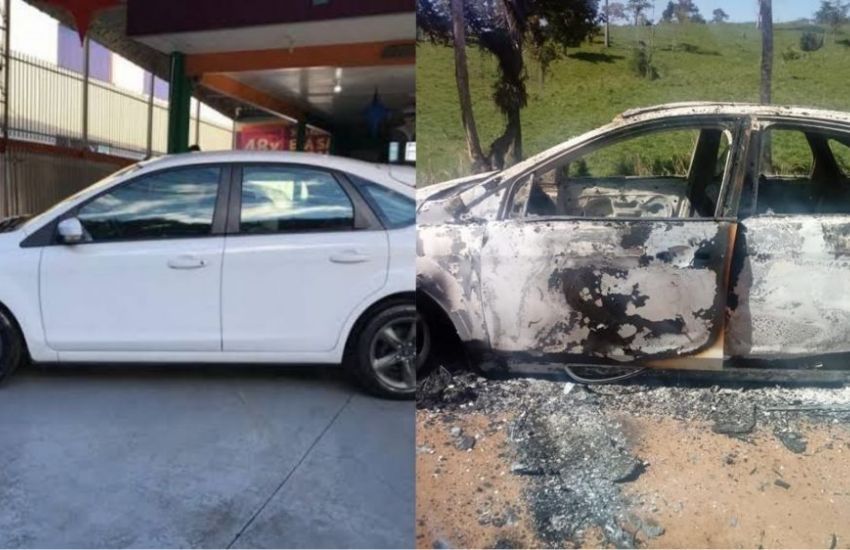 Vaquinha é feita para ajudar casal que teve o carro roubado e queimado no interior de Camaquã 