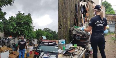 Depósitos utilizados para armazenar fios de cobre furtados são identificados em São Lourenço do Sul 