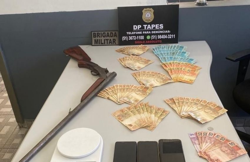 Três pessoas são presas em operação conjunta contra o tráfico de drogas em Tapes 
