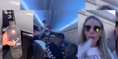 Influencers sem máscara causam tumulto em avião
