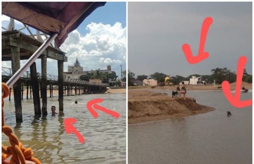 Flagrantes de banhistas se arriscando em locais proibidos seguem sendo registrados em Arambaré 