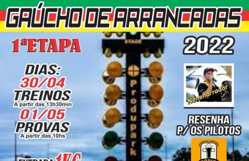 Abertura do Campeonato Gaúcho de Arrancadas de Motos ocorre neste domingo em Camaquã 