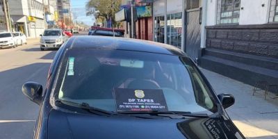 Polícia Civil apreende carro suspeito de ser utilizado nos homicídios registrados recentemente em Tapes