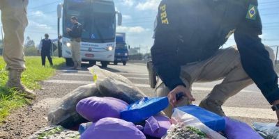 Traficante é preso com 17 kg de drogas embaladas a vácuo na BR-386 em Nova Santa Rita