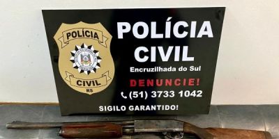 Polícia apreende armas e munições em casa de investigado por violência doméstica em Encruzilhada do Sul