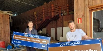 Prefeitura de Dom Feliciano continua instalação de placas na zona rural