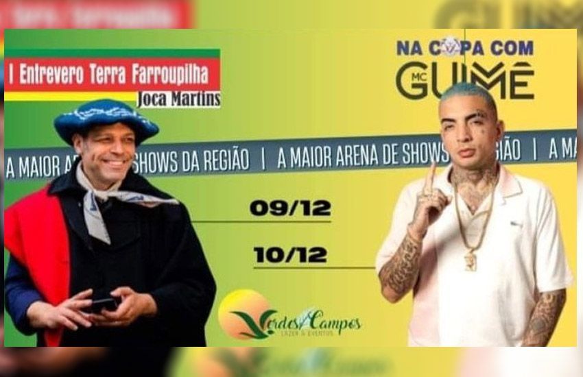Joca Martins e MC Guimê na inauguração do Verdes Campos Lazer & Eventos 