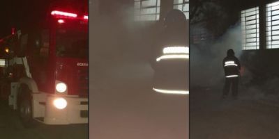Bombeiros Voluntários controlam incêndio em prédio no centro de Tapes