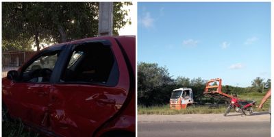 Colisão entre carro e motocicleta deixa dois feridos em Tapes