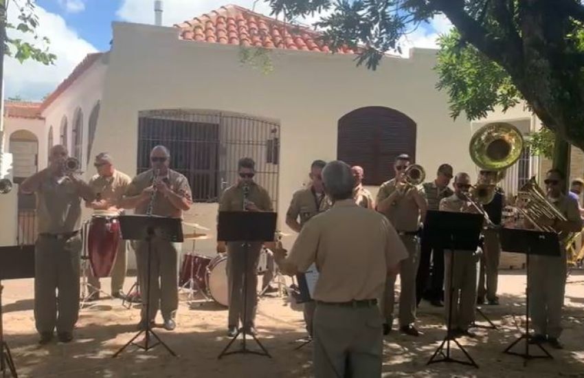 Banda da Brigada Militar se apresentou neste sábado em São Lourenço do Sul 