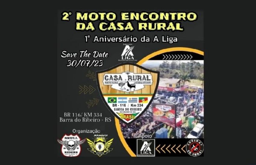Com diversas atrações e atividades, Casa Rural promove dia 30 o 2º Moto Encontro 