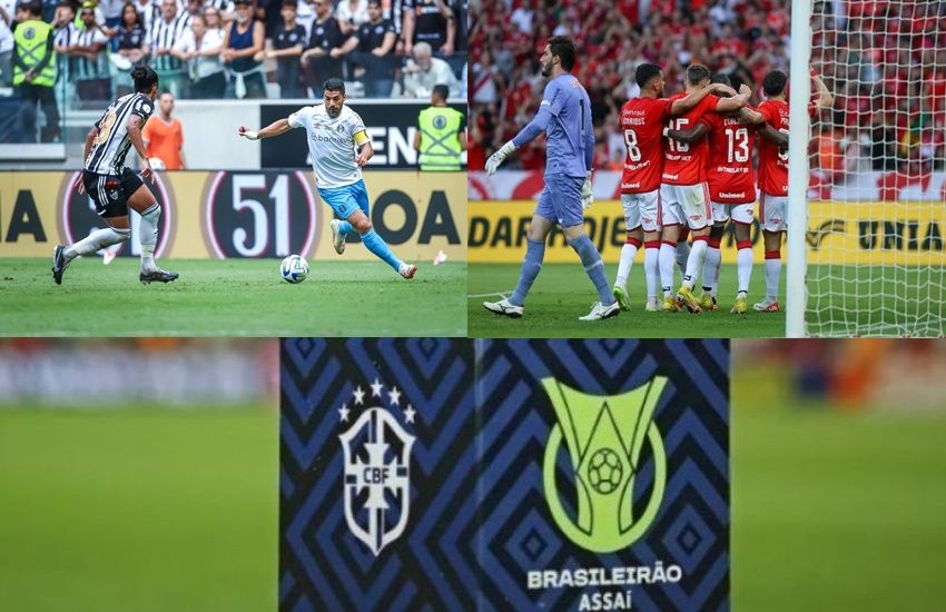 Grêmio é goleado pelo Atlético-MG fora e Inter vence o Bragantino em casa 