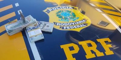 PRF apreende 30 mil dólares sem procedência escondidos em carro na BR-290 em Eldorado do Sul