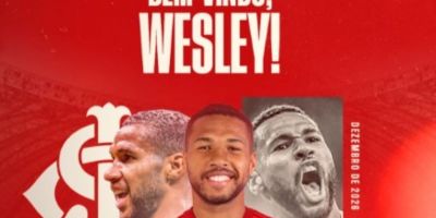 Inter anuncia a contratação do atacante Wesley, de 24 anos