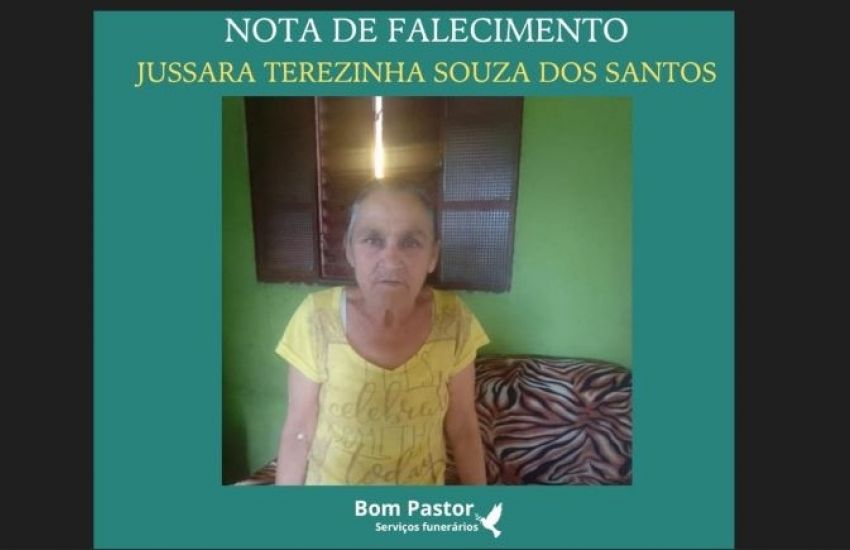 OBITUÁRIO: Nota de Falecimento de Jussara Terezinha Souza dos Santos, de 63 anos 