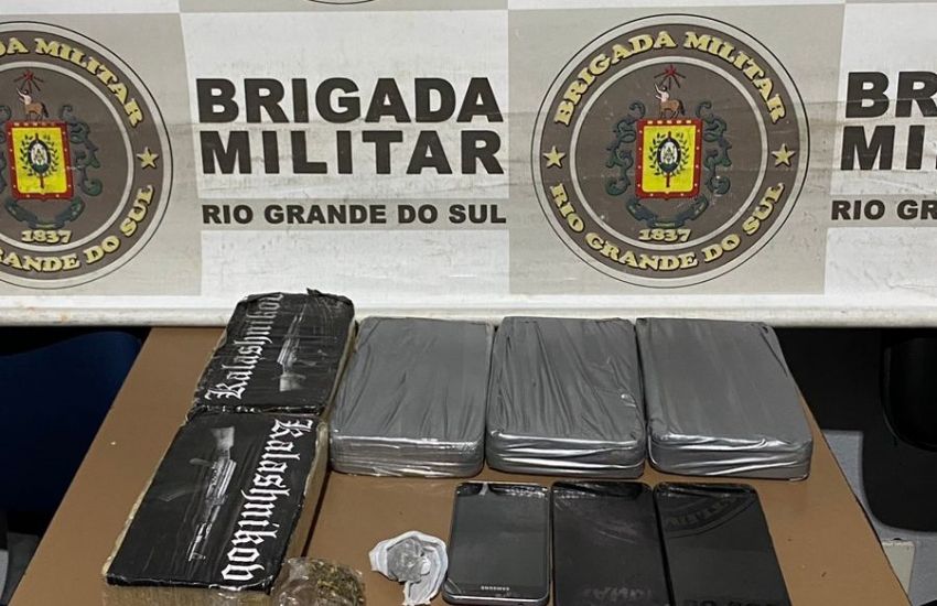 Trio é preso com mais de 5kg de drogas em Pelotas após abordagem da Brigada Militar 