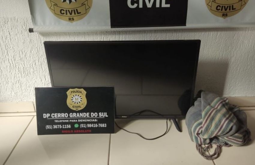 Polícia Civil recupera TV e outros objetos furtados em Cerro Grande do Sul 