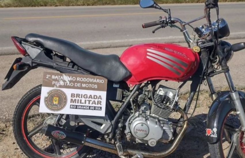 Homem é detido por pilotar moto com placa adulterada na ERS-265 em São Lourenço do Sul 
