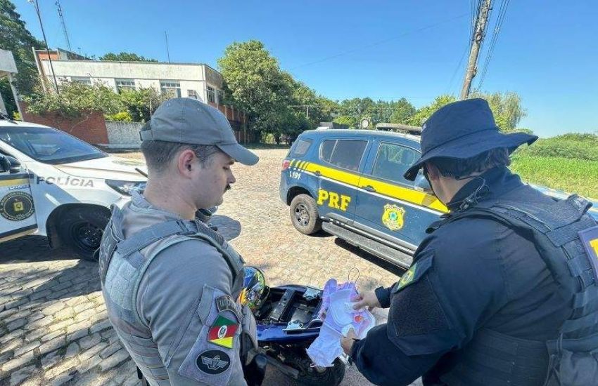 PRF prende motociclista por tráfico de drogas na BR-290 em Eldorado do Sul 