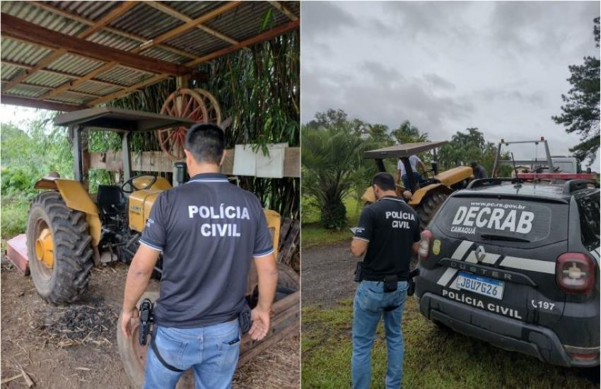 Decrab Camaquã deflagra operação e apreende trator furtado no interior de Veranópolis 