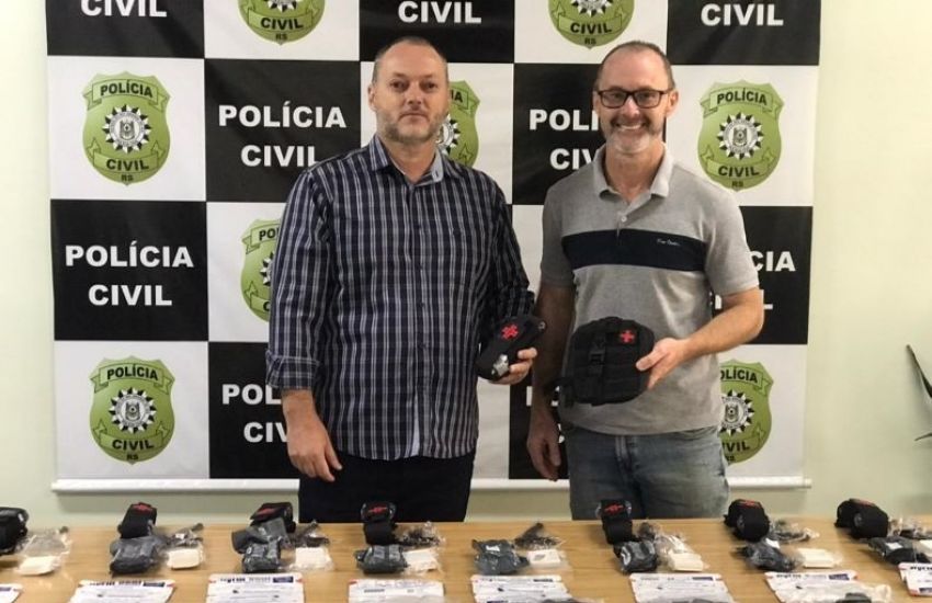 Delegacia de Polícia de Camaquã recebe kits de atendimento pré-hospitalar tático 