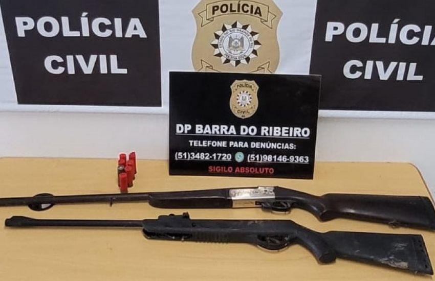 Armas são apreendidas em casa de acusado de violência contra mulher em Mariana Pimentel 
