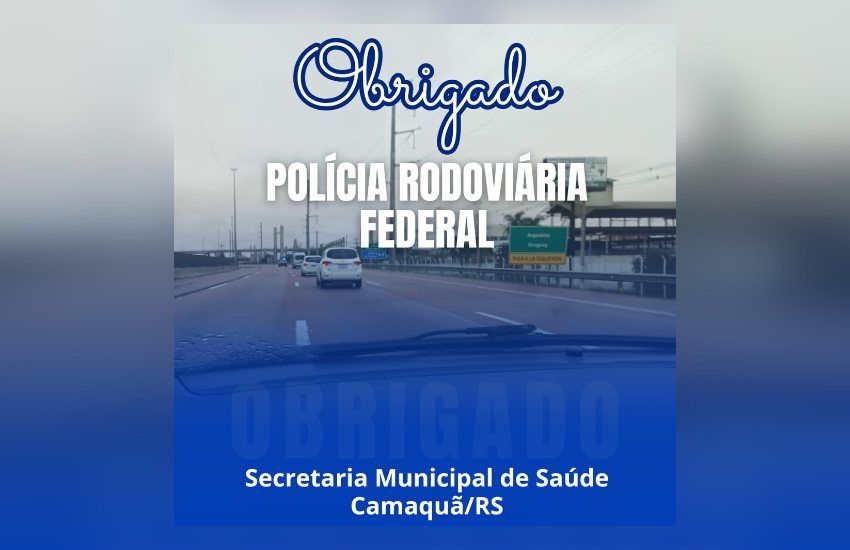 PRF ajuda veículos da Secretaria da Saúde de Camaquã a saírem de Porto Alegre 