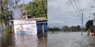 Lagoa dos Patos começa a avançar e inunda partes das cidades de Arambaré e São Lourenço do Sul