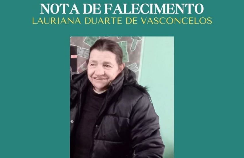 OBITUÁRIO: Nota de Falecimento de Lauriana Duarte de Vasconcelos, de 70 anos 