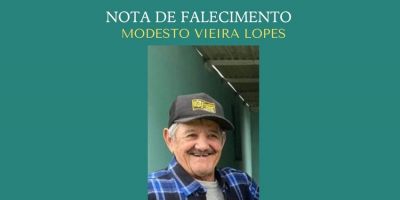 OBITUÁRIO: Nota de Falecimento de Modesto Vieira Lopes, mais conhecido por “Deto”, de 85 anos