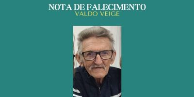 OBITUÁRIO: Nota de Falecimento de Valdo Veige, de 84 anos