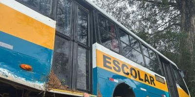 Ônibus escolar se envolve em acidente no interior de Camaquã   