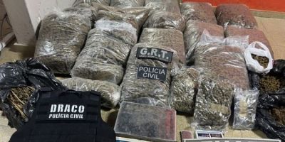 Mais de 42 kg de skunk são apreendidos na fronteira entre Brasil e Uruguai