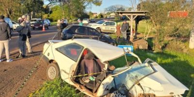 Acidente envolvendo dois carros e um caminhão mata idoso de 78 anos no RS