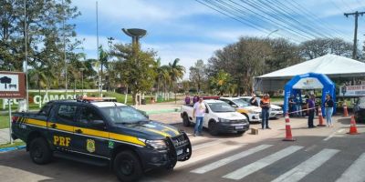 PRF realiza atividades educativas em Camaquã no lançamento da Semana Nacional de Trânsito