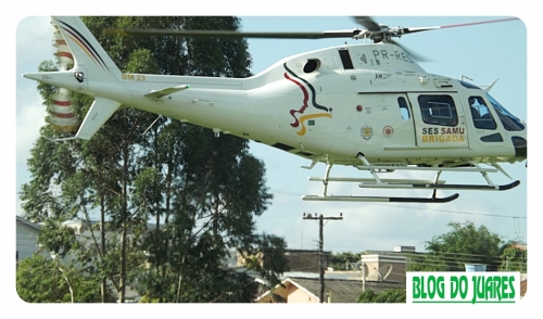 Vítima de ACV é removida de helicóptero para POA (31mar16)
